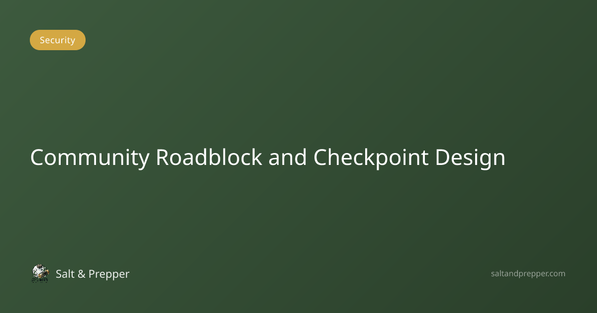 Community Roadblock and Checkpoint Design | Salt & Prepper Learning Center